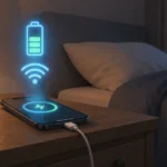 Смартфон із значками батареї та Wi-Fi на зарядці — заряд і трафік